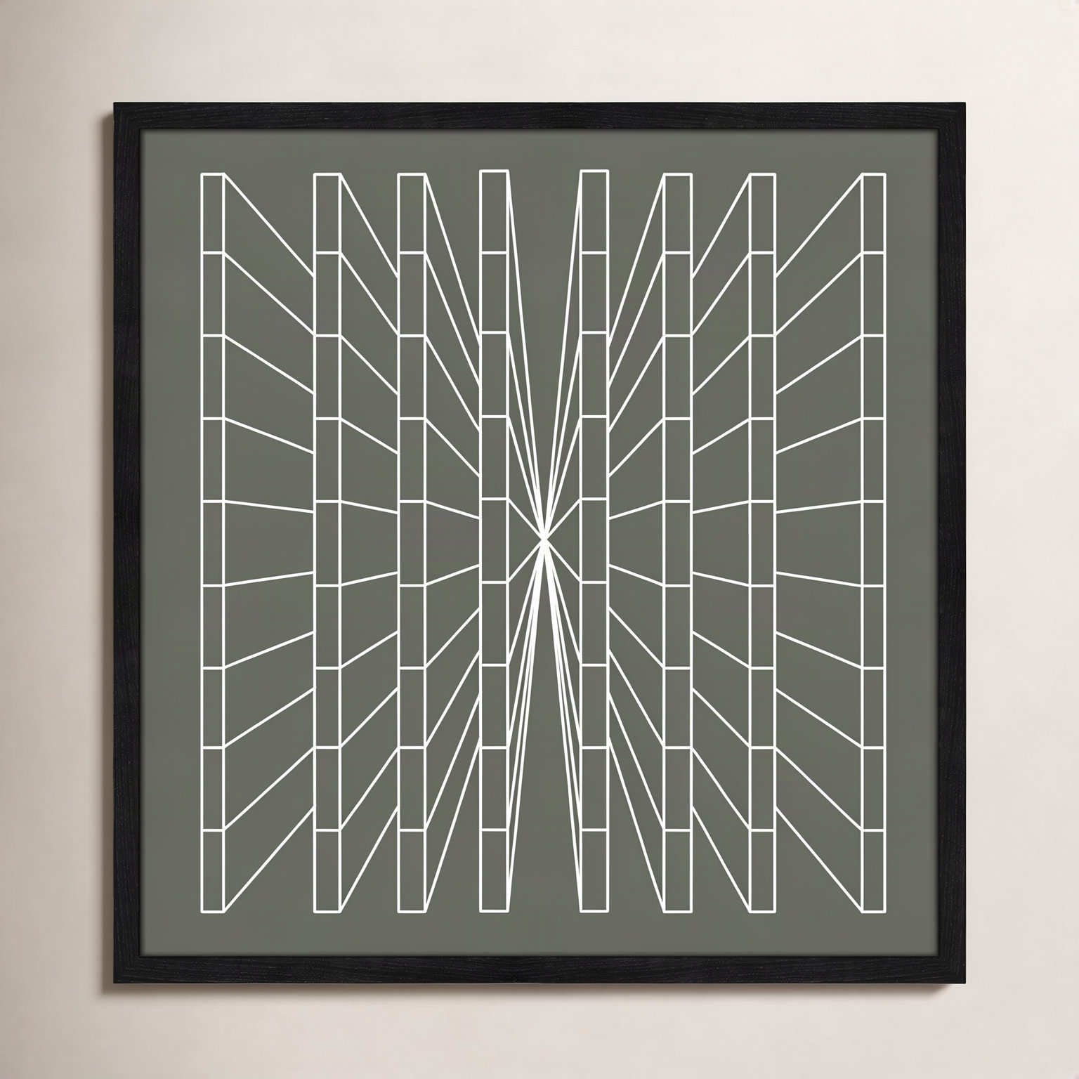 Olive Perspective by Sandi Hauanio, 23.5" H x 23.5" W x 0.75" D, Black Wood Grain