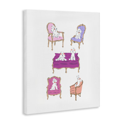 French Chairs and Poodles Canvas, design by Krissy Mast