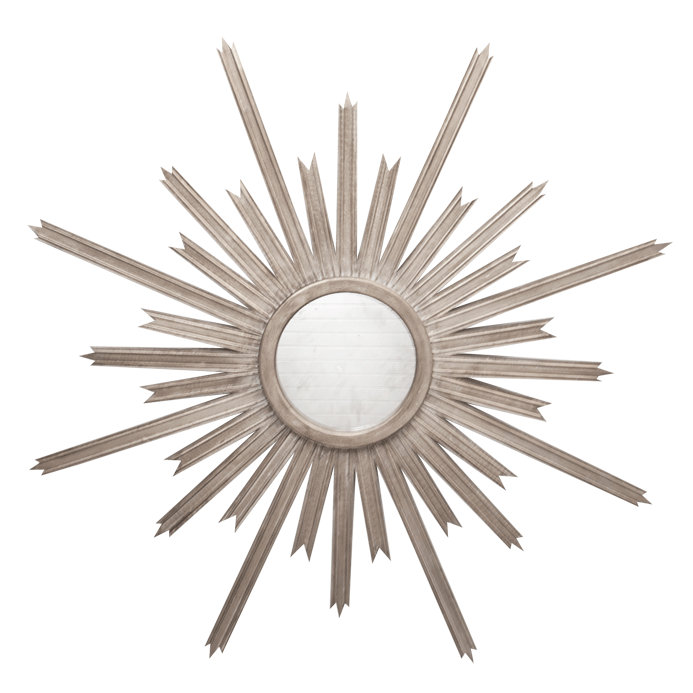 Starlata Metal Starburst Wall Mirror, Champagne Silver Leaf