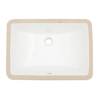 White Ceramic Bathroom Undermount Sink With Overflow - Stain , For Office And Use Different Uses