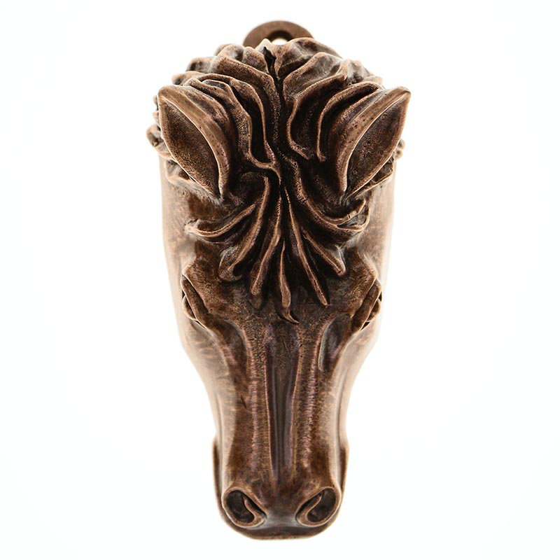 Equestre Door Knocker, Antique Copper