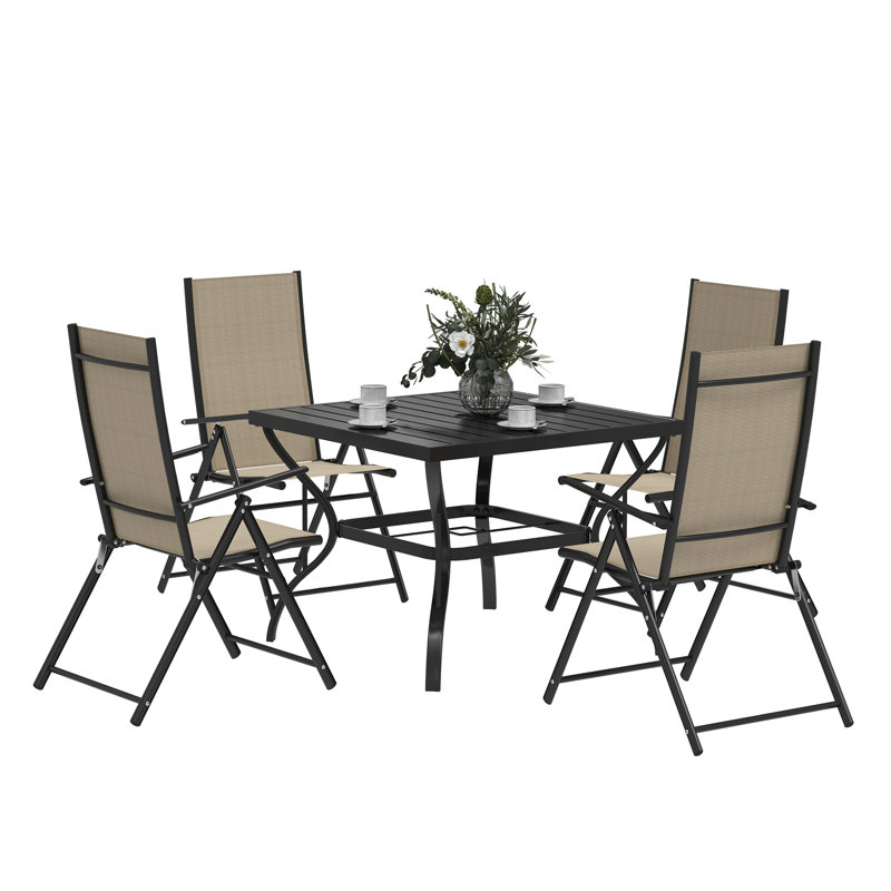 Patio Dining Set Table,, Brown