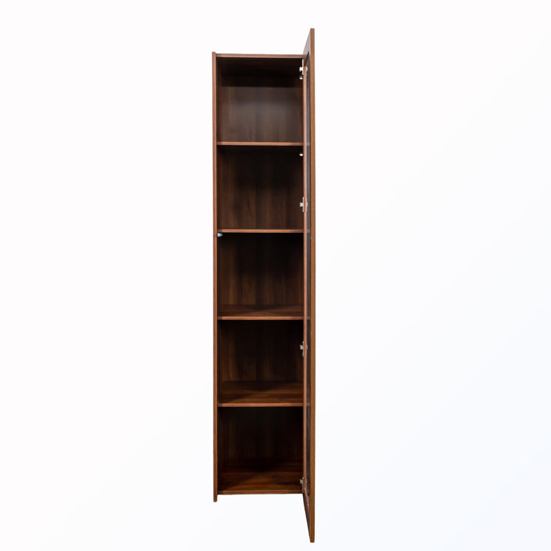 Display Cabinet with Doors and 5 Shelves and LED Lights
