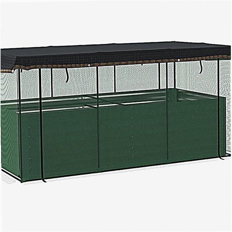 Crop Cage and Shade Cloth with Raised Garden Bed,Galvanized Steel Planter Box, 43'' H x 90'' W x 43'' D, Green