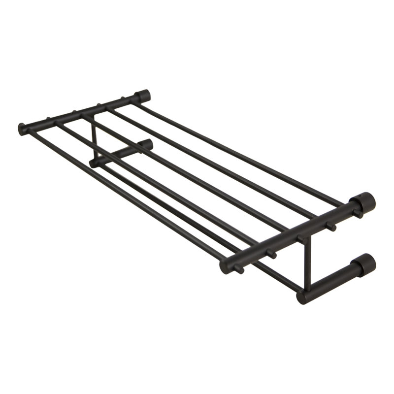Minimal 4 Wall Mounted Towel Rack, Matte Black