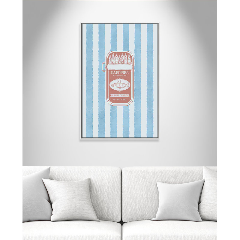 «Salty Sardines Print» par Marcus Prime, L 25,5 po x H 37,5 po, Flotteur blanc
