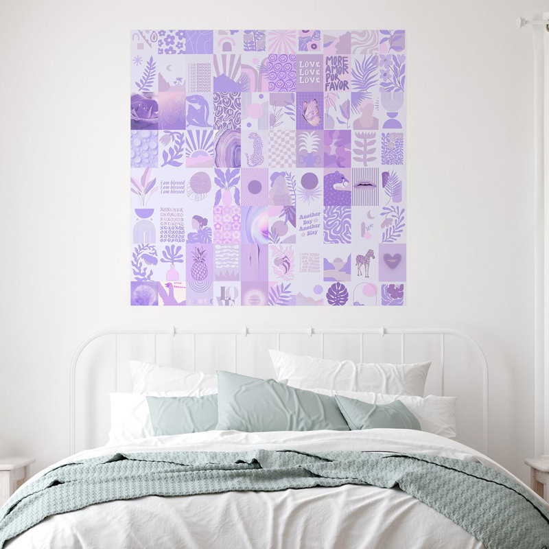 Papier peint à motif géométrique Mid-Century, L 48 po x l 48 po