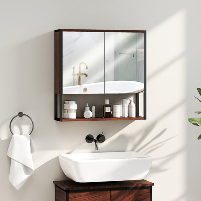 HOMCOM Bathroom Mirror Cabinet 60 x 16 x 60