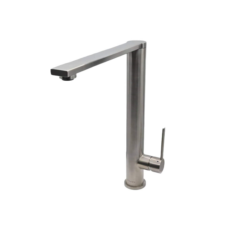 Lulani Cebu Swivel Single Handle Kitchen Faucet, Brushed Stainelss