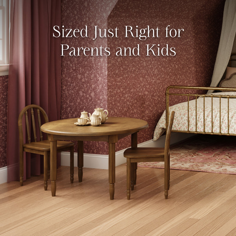 Liberty Play Table & Spindle Chairs Set, Natural Walnut