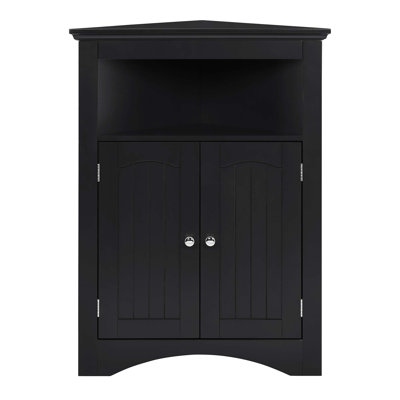 Armoire de coin de salle de bain multifonctionnelle avec tablettes réglables et fabrication en panneau de fibres à densité moyenne durable pour divers besoins de rangement