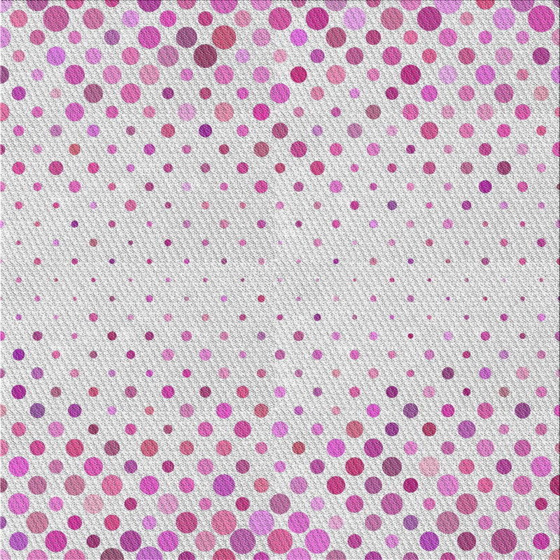 Tapis à pois blanc cassé / rose, Carré 6 pi