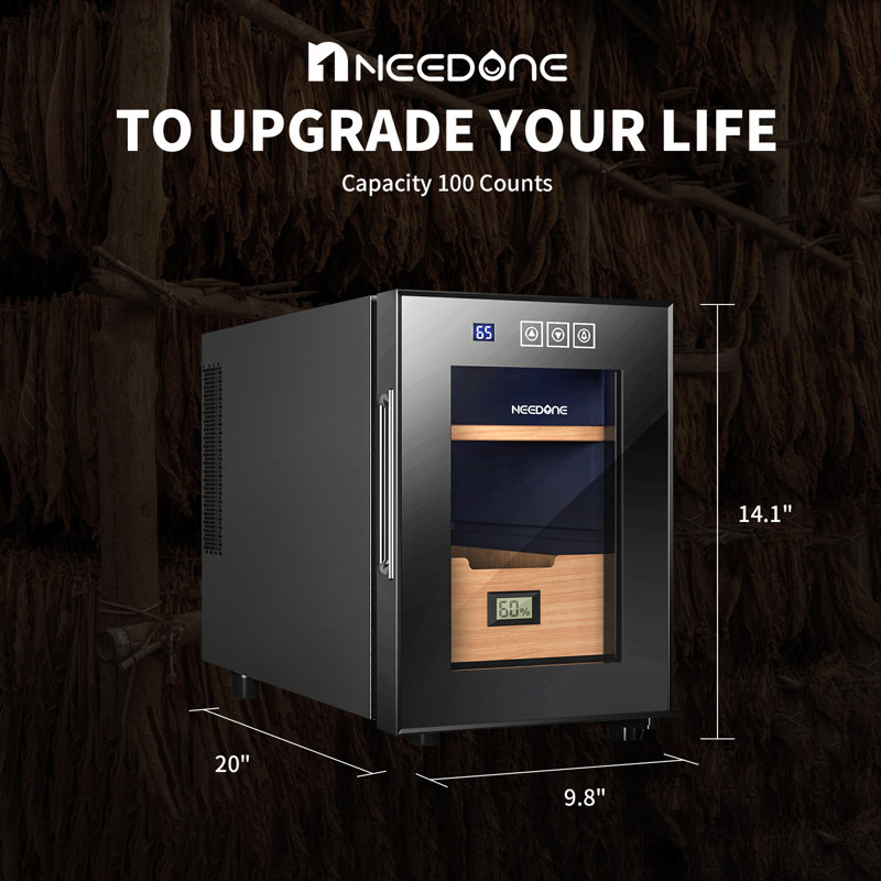 16L Electric Cigar Humidor for 100 Counts with Thermostat (Cooling and Heating)
