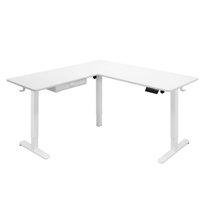 Mount-it Large Electric Adjustable Desk For Corners, Standing Desk With Smooth Ergonomic Adjustment by Mount-it