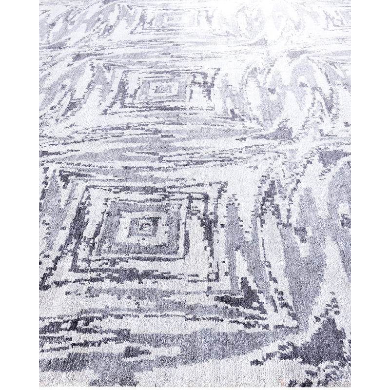 Overdyed One-of-a-Kind Rectangle 9' X 12'2" Hand Knotted Area Rug