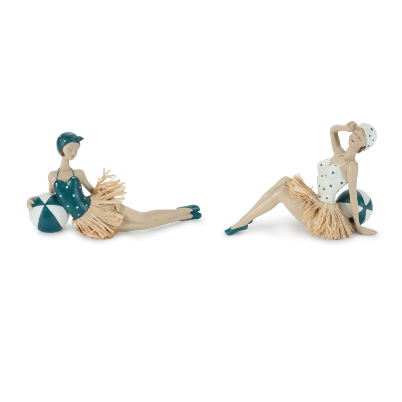 Figurine rétro Beach Babe (ensemble de 2)