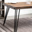 Table de salle à manger rustique en pin foncé avec base en épingle robuste en métal