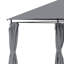 Gazebo de terrasse extérieure 3 m x 4 m avec structure en acier et rideaux, gris-113651719