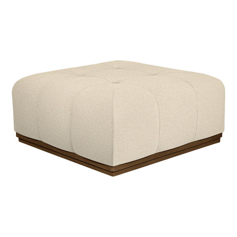 Denison By Thom Filicia Square Tufted Ottoman, Kimoni Natural, Havana