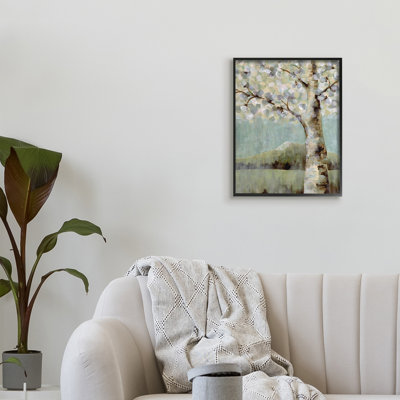 Fleurs sur un arbre neutre, paysage par Doris Charest - Peinture