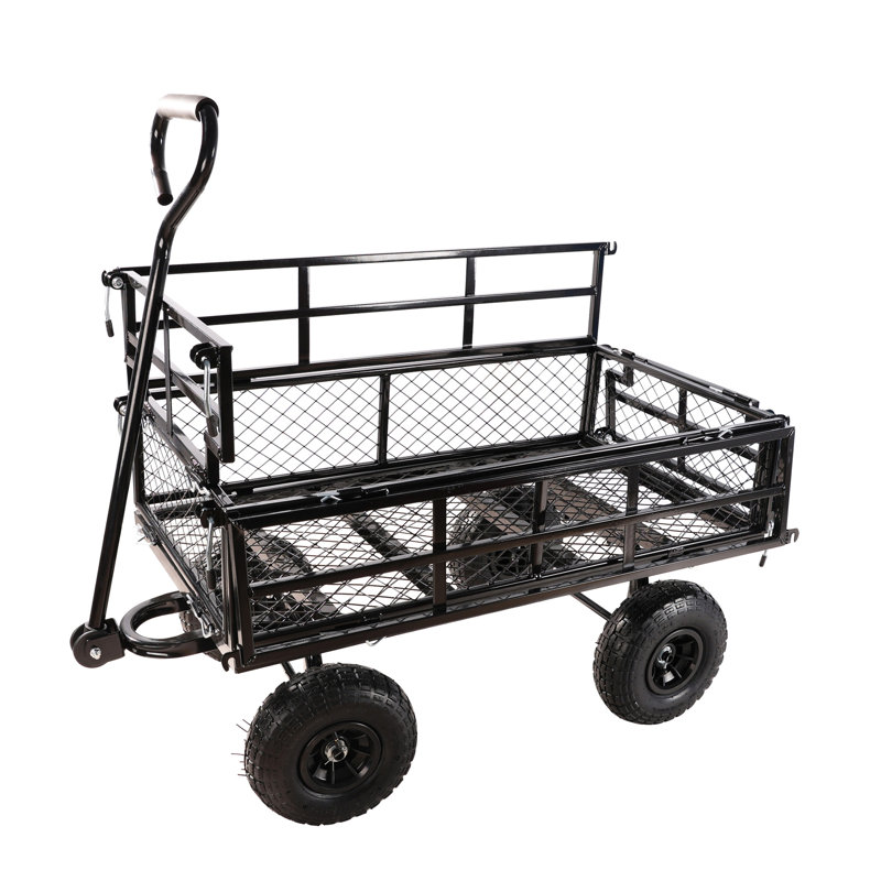 Les chariots de chariot de jardin facilitent le transport du bois de chauffage, Noir