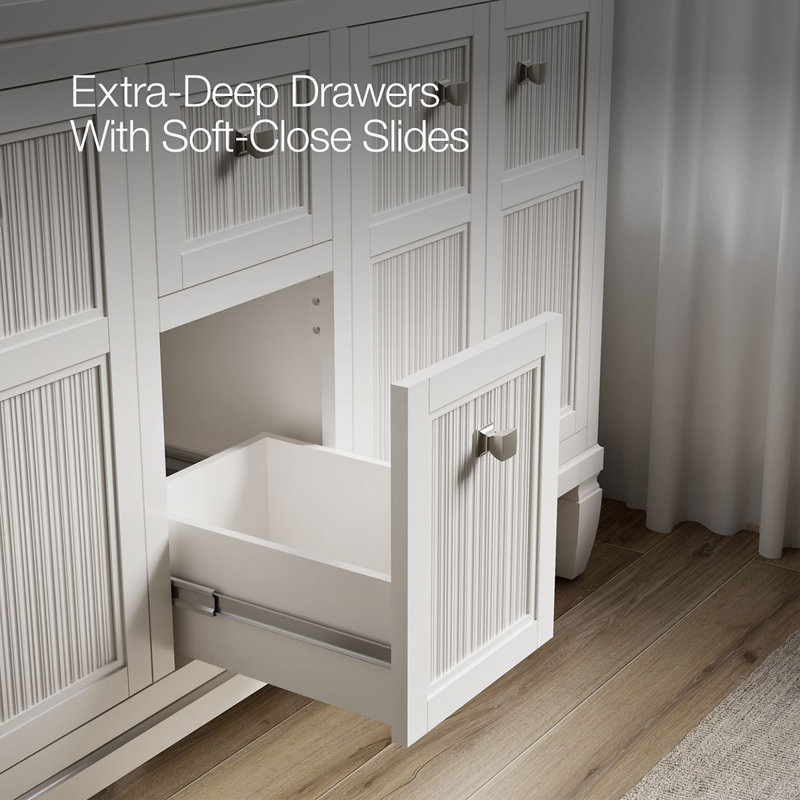 Hearthaven 60-In Bathroom Vanity Set, White