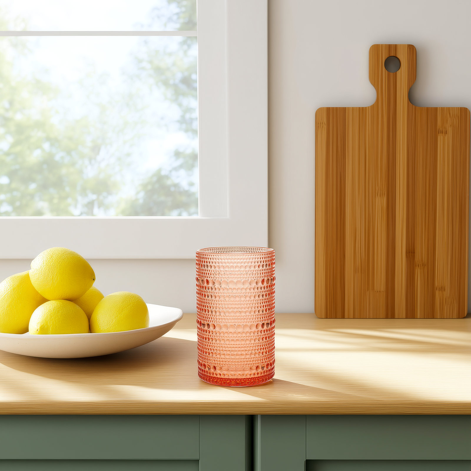 Orbetto Double Old Fashioned Glass, Coral Blush, 13