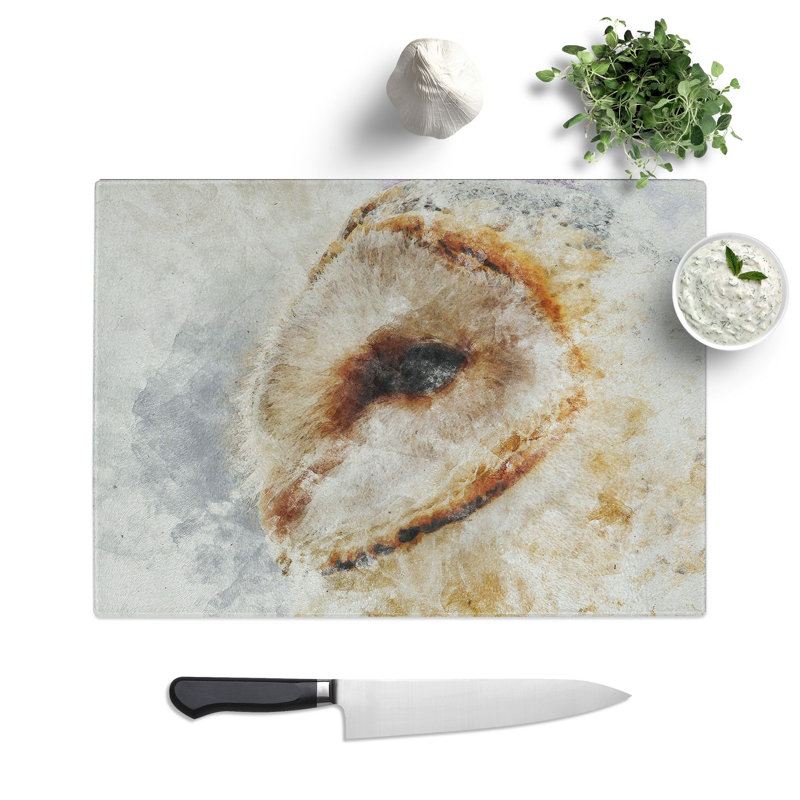 Barn Owl Vol.5 Watercolour Chopping Board, 0.4cm H x 20cm W x 28.5cm L