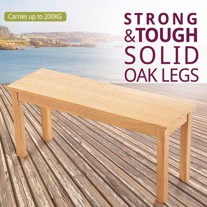 Solid Wood Bench, Light Oak