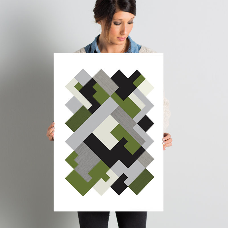 «Rectangles Org», reproduction d'impression sur toile, H 26 po x l 18 po x P 1,5 po, Toile avec cadre noir