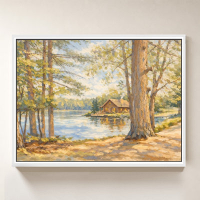 «Lake Front Cabin» par Kali Wilson, impression sur toile