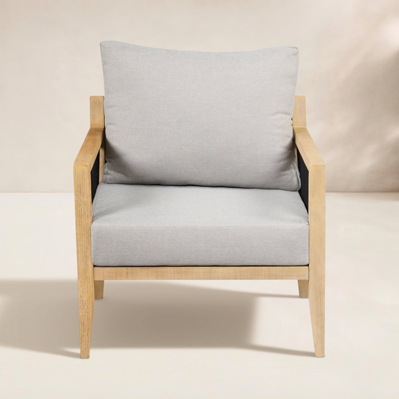 Rooney Outdoor Lounge Chair, Natural, Light Gray