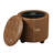 17" Round Faux Leather Storage Ottoman With Tufted Cushion-115758391