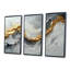 Marbre abstrait dans des tons de gris et d'or IV - ensemble d'art mural mural en marbre-107213262-107213270