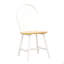 Ensemble de 4 chaises d'appoint à dossier en broche naturelle brun et blanc