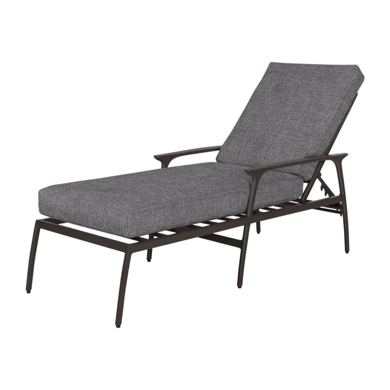 Amari Outdoor Chaise Lounge, Cast Slate Sunbrella® Plainweave, Carbon