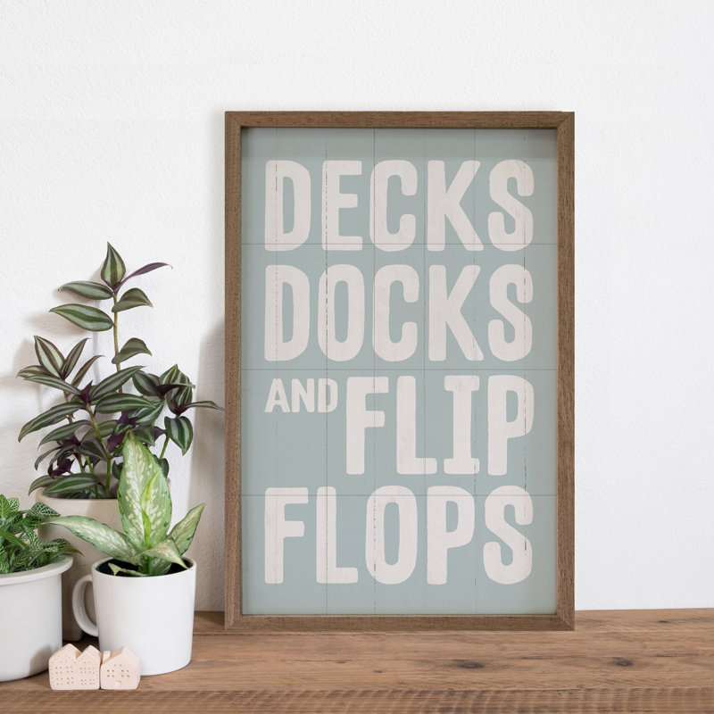 Decks Docks and Flip Flops - bleu, H 8 po x l 5 po