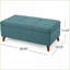 Banc repose-pieds avec rangement, capitonné moderne de 38 po de largeur pour le salon | Bois de bouleau massif-1685541394