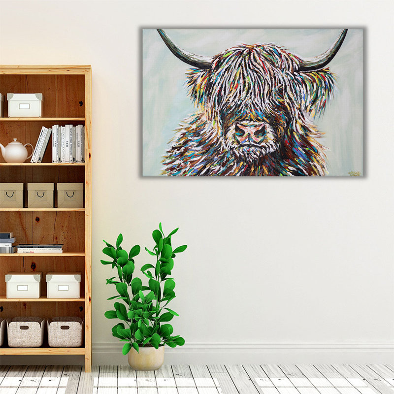 Woolly Highland II - reproduction d'art sur toile, H 32 po x l 48 po