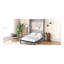 Lit double gris avec armoire pliable