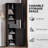 Bathroom Storage Cabinet with 2 Barn Doors and 1 Drawer, Narrow Storage Unit, Adjustable Shelves-1800830340