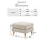 Bernard Upholstered Fabric Pouffe Footstool With Rubberwood Legs - Classic Detailed Design-1180147295