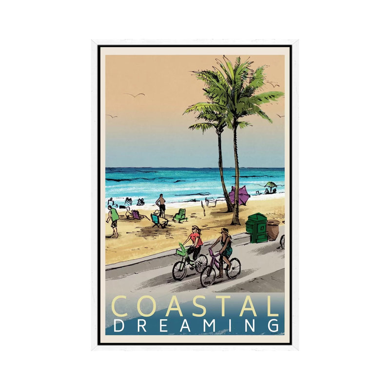 Coastal Dreaming 1 Piece Painting on Canvas, 152.4cm H x 101.6cm W x 3.81cm D, White Floater Framed