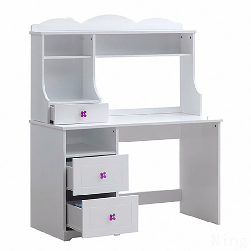 Bureau d'écriture blanc, 2 tiroirs