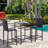 3Pcs Rattan Bar Set With Glass Top Table, 2 Bar Stools For Outdoor, Patio, Garden, Poolside, Backyard