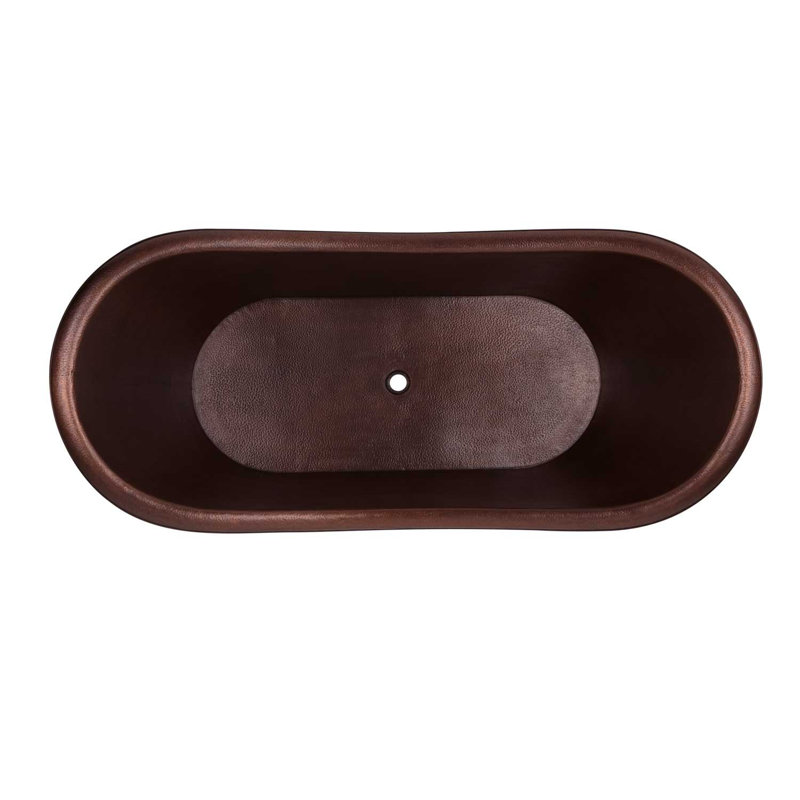 1778mm x 762mm Freestanding Soaking Copper Bathtub