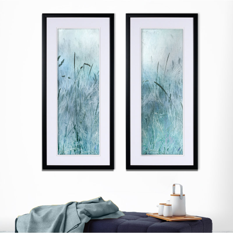« blue field forever », ensemble de 2 reproductions de peintures à l’acrylique encadrées