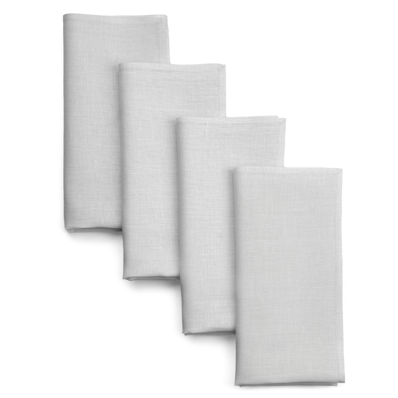Serviettes d'angle en lin D'Moksha Homes, L 10 po x L 10 po, Ivoire