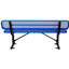 6 pi Banc d'extérieur en acier avec bleu - Métal solide et perforé et thermolaqué pour les terrasses et les jardins, finition durable