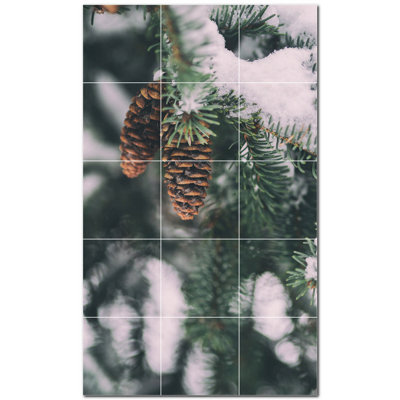 Winter Photo 8'' x 8'' Satin Ceramic Decorative Mural